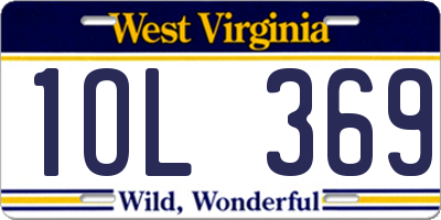 WV license plate 1OL369