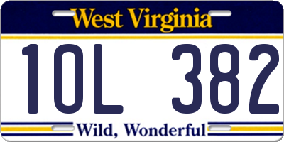 WV license plate 1OL382