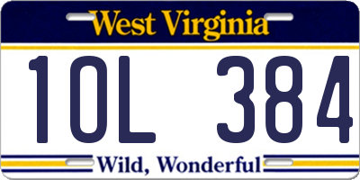 WV license plate 1OL384