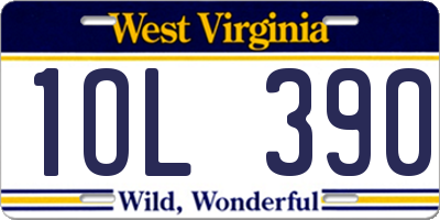 WV license plate 1OL390