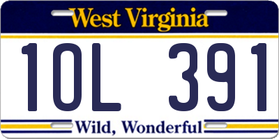 WV license plate 1OL391