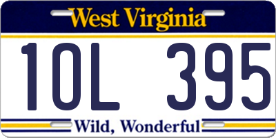 WV license plate 1OL395
