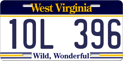 WV license plate 1OL396