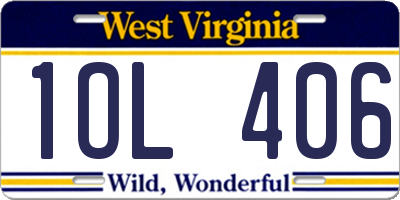 WV license plate 1OL406