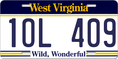 WV license plate 1OL409