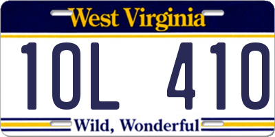 WV license plate 1OL410