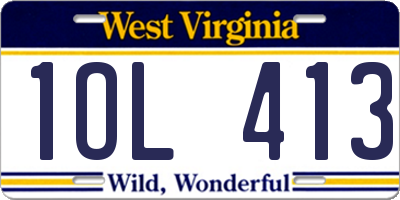 WV license plate 1OL413