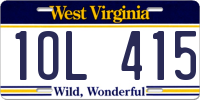 WV license plate 1OL415