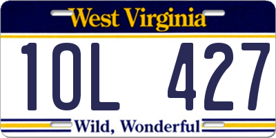 WV license plate 1OL427