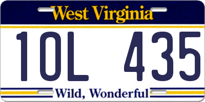WV license plate 1OL435