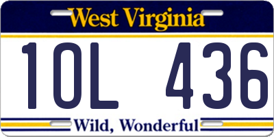 WV license plate 1OL436