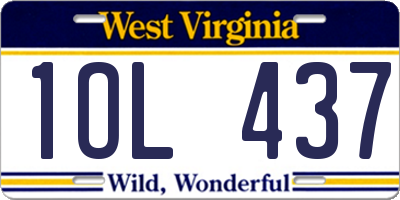 WV license plate 1OL437