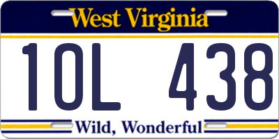 WV license plate 1OL438