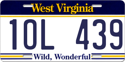 WV license plate 1OL439
