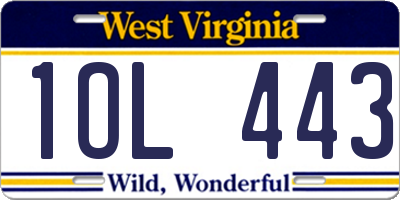 WV license plate 1OL443