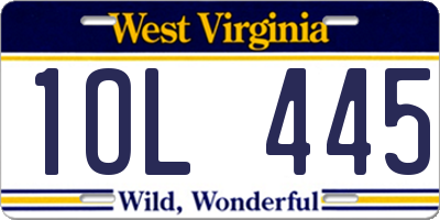 WV license plate 1OL445