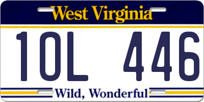 WV license plate 1OL446