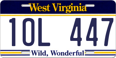 WV license plate 1OL447