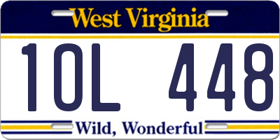 WV license plate 1OL448