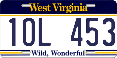 WV license plate 1OL453