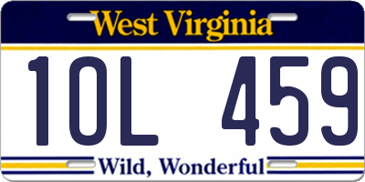 WV license plate 1OL459