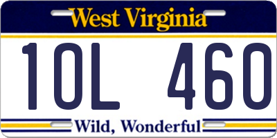 WV license plate 1OL460