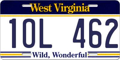 WV license plate 1OL462