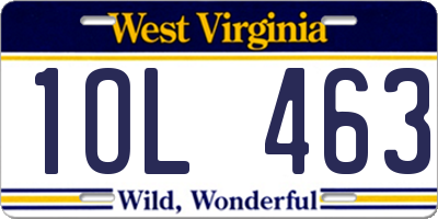 WV license plate 1OL463