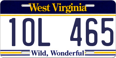 WV license plate 1OL465