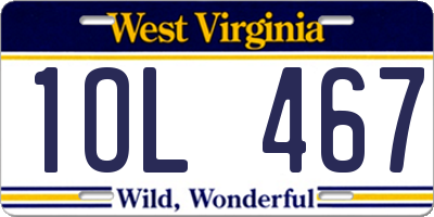 WV license plate 1OL467