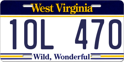 WV license plate 1OL470