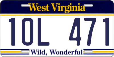 WV license plate 1OL471