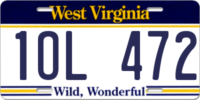 WV license plate 1OL472