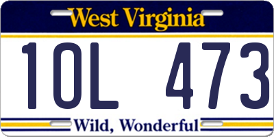WV license plate 1OL473