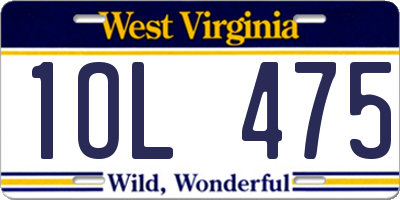 WV license plate 1OL475