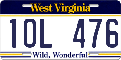 WV license plate 1OL476