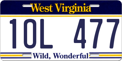 WV license plate 1OL477