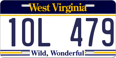 WV license plate 1OL479