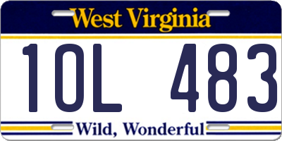 WV license plate 1OL483