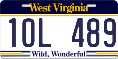 WV license plate 1OL489