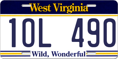 WV license plate 1OL490