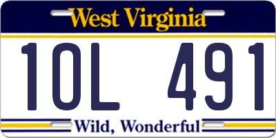 WV license plate 1OL491