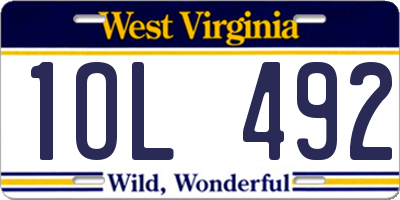 WV license plate 1OL492