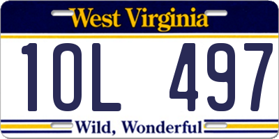 WV license plate 1OL497