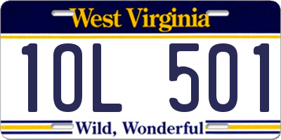 WV license plate 1OL501
