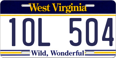 WV license plate 1OL504