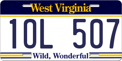 WV license plate 1OL507