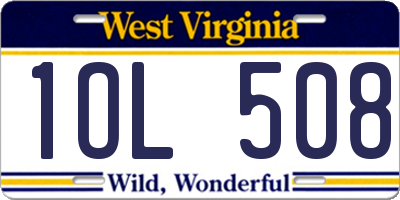 WV license plate 1OL508