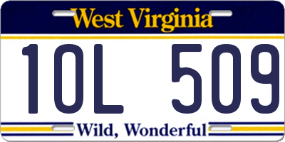 WV license plate 1OL509