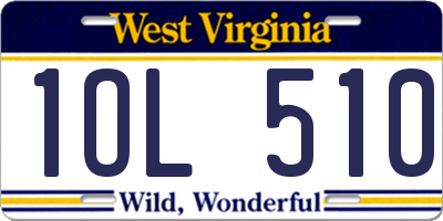 WV license plate 1OL510